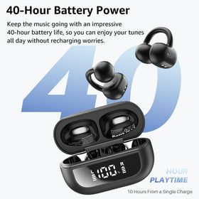 TOZO OpenEarRing charging case with digital display for battery visibility