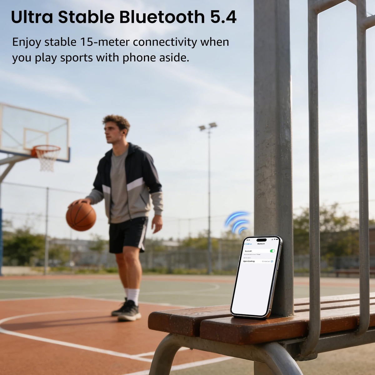 TOZO OpenEarRing in workout setting showing IPX5 sweat resistance