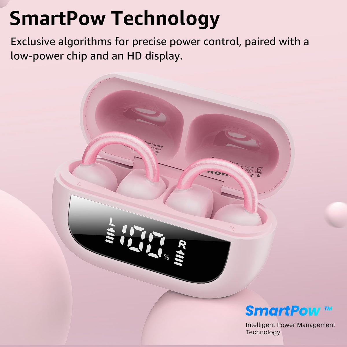 TOZO earbud worn with glasses on model, demonstrates glasses-friendly secure fit