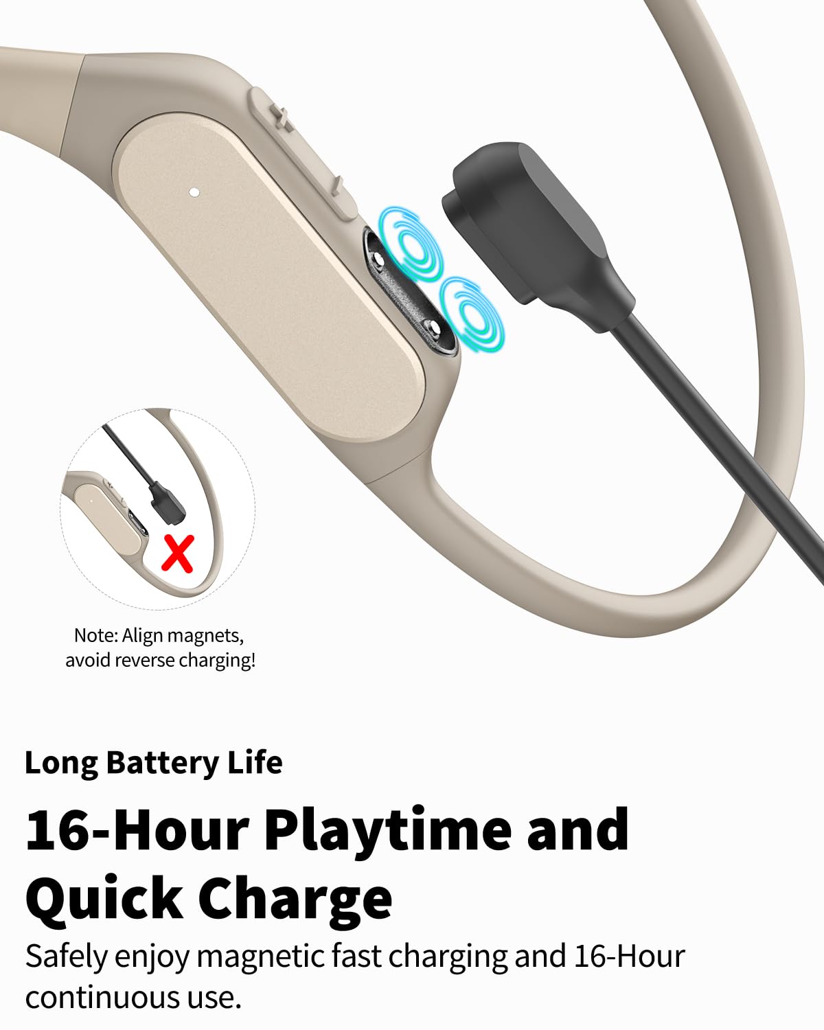 TOZO OpenReal USB-C charging cable close-up showing fast-charge convenience