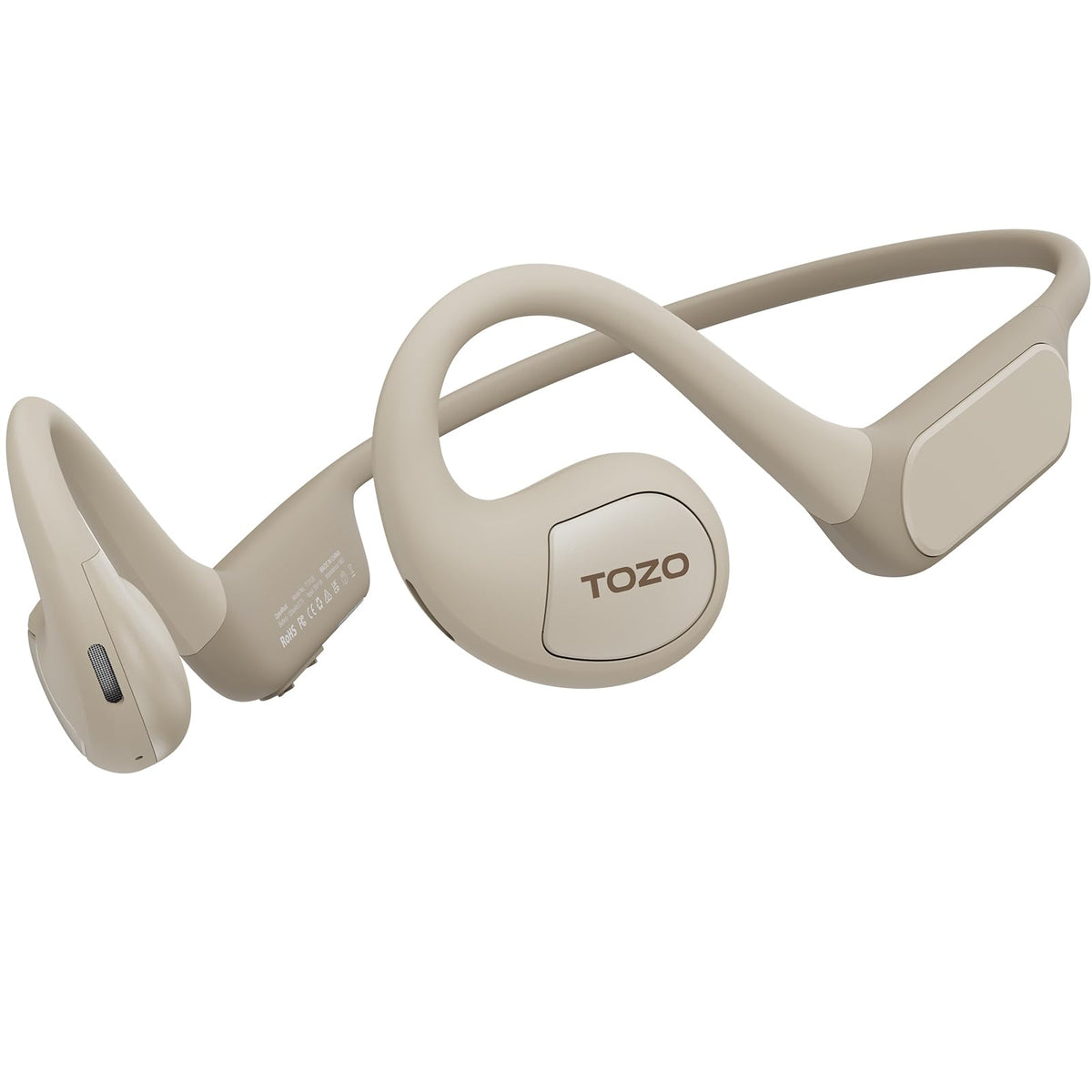 TOZO OpenReal front view showing open-ear design and comfortable fit