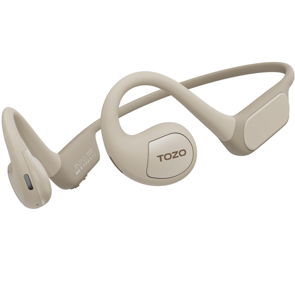 TOZO OpenReal front view showing open-ear design and comfortable fit