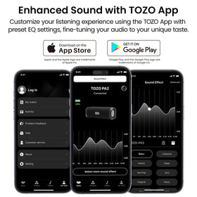 TOZO PA2 rear view of ports and strap showing USB-C charging convenience