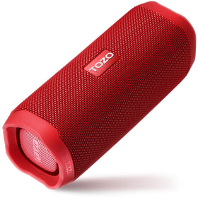 TOZO PA2 front view in red showing speaker grille and strong bass