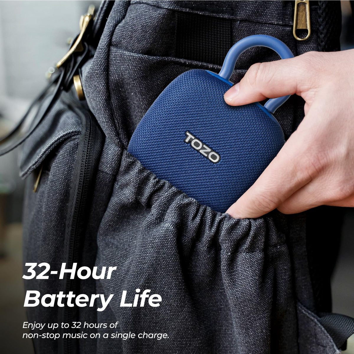 TOZO PE1 IPX8 waterproof shower speaker for bathrooms and pools.