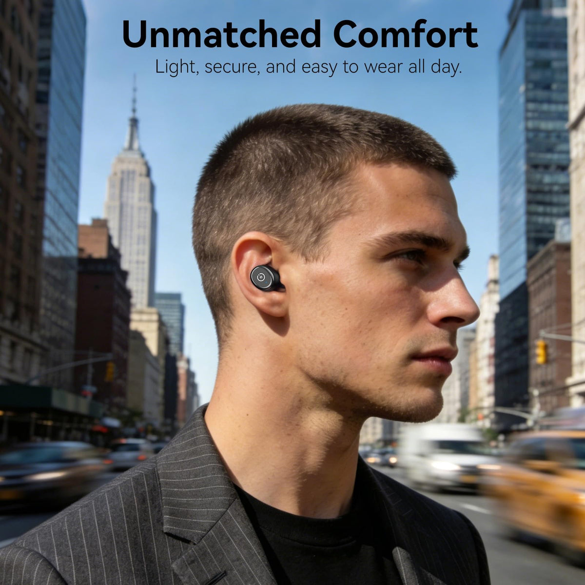 TOZO T10 ear tips and accessories displayed to ensure secure comfortable fit