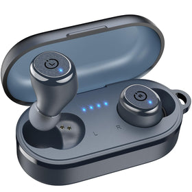 TOZO T10 front packaging showing earbuds and case, highlighting included accessories