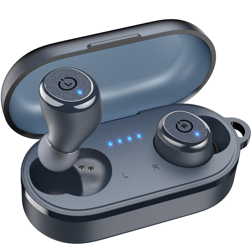 TOZO T10 front packaging showing earbuds and case, highlighting included accessories