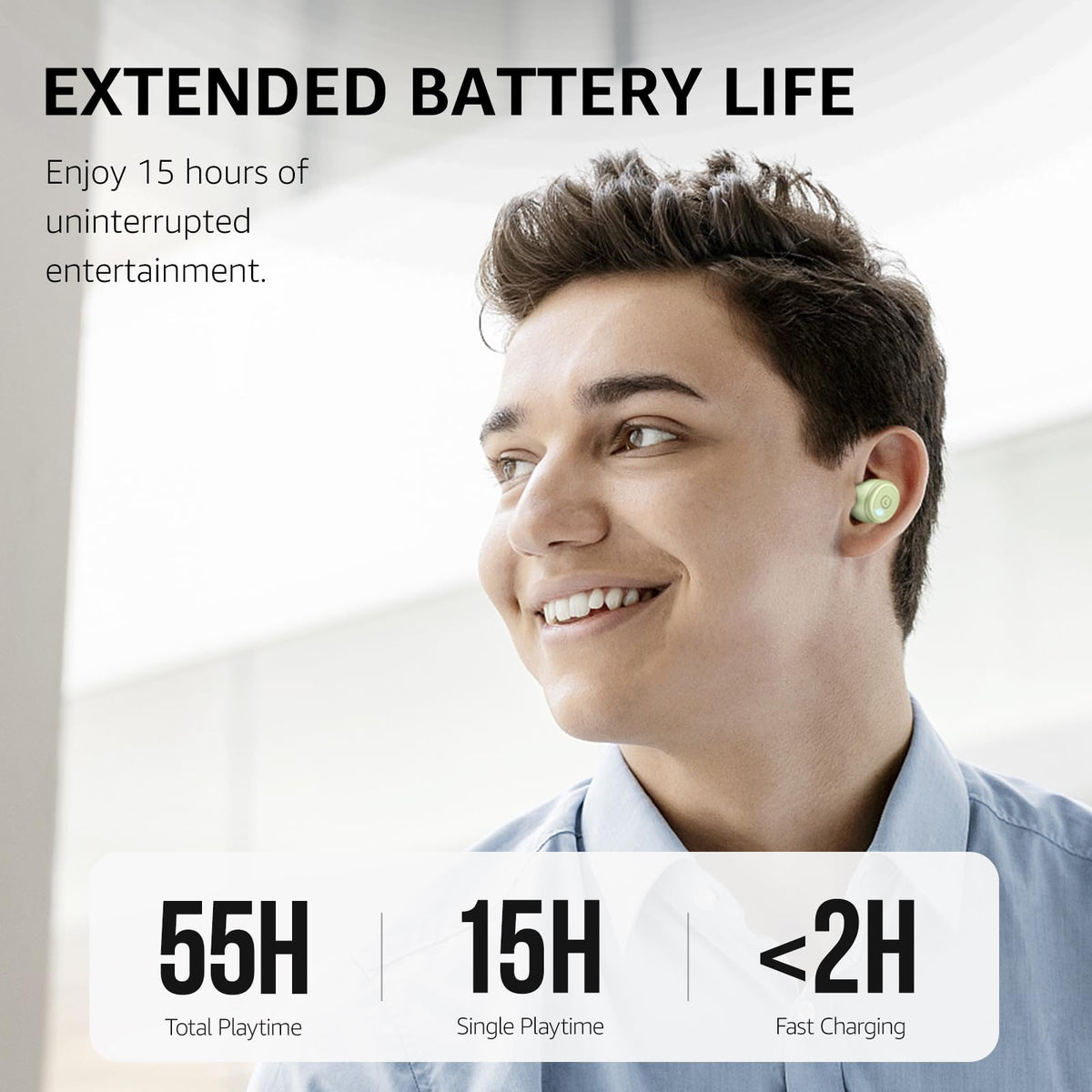 TOZO T10 charging case on wireless pad illustrating cable-free convenience