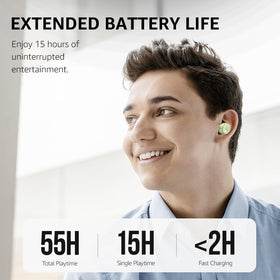 TOZO T10 charging case on wireless pad illustrating cable-free convenience