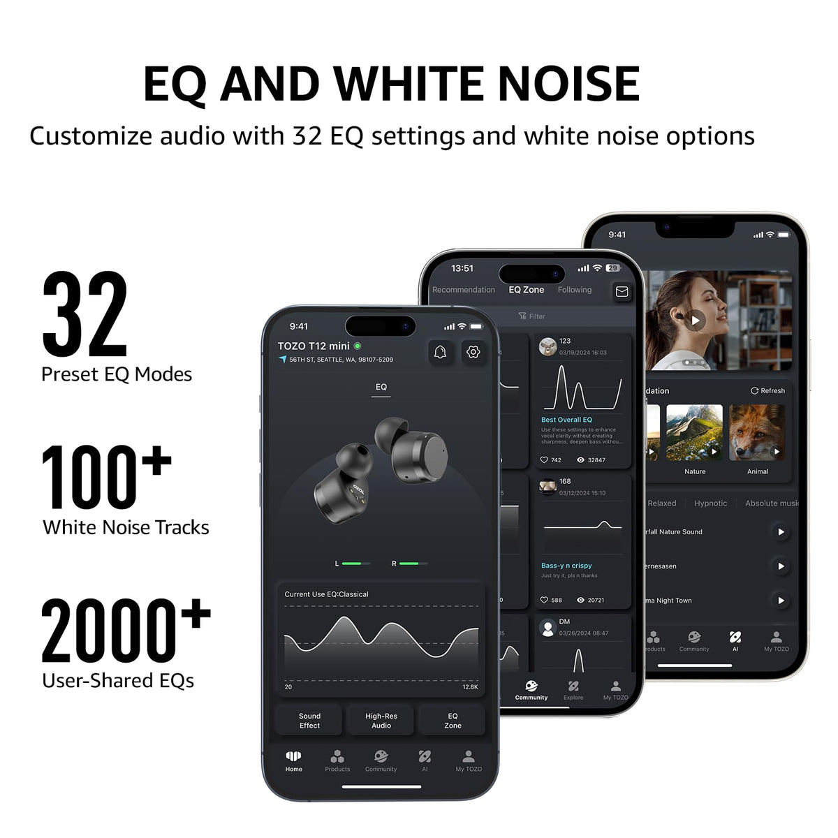 TOZO T12 Bluetooth 5.3 connection for stable pairing