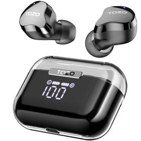 TOZO T18 case display shows battery level for quick charging awareness
