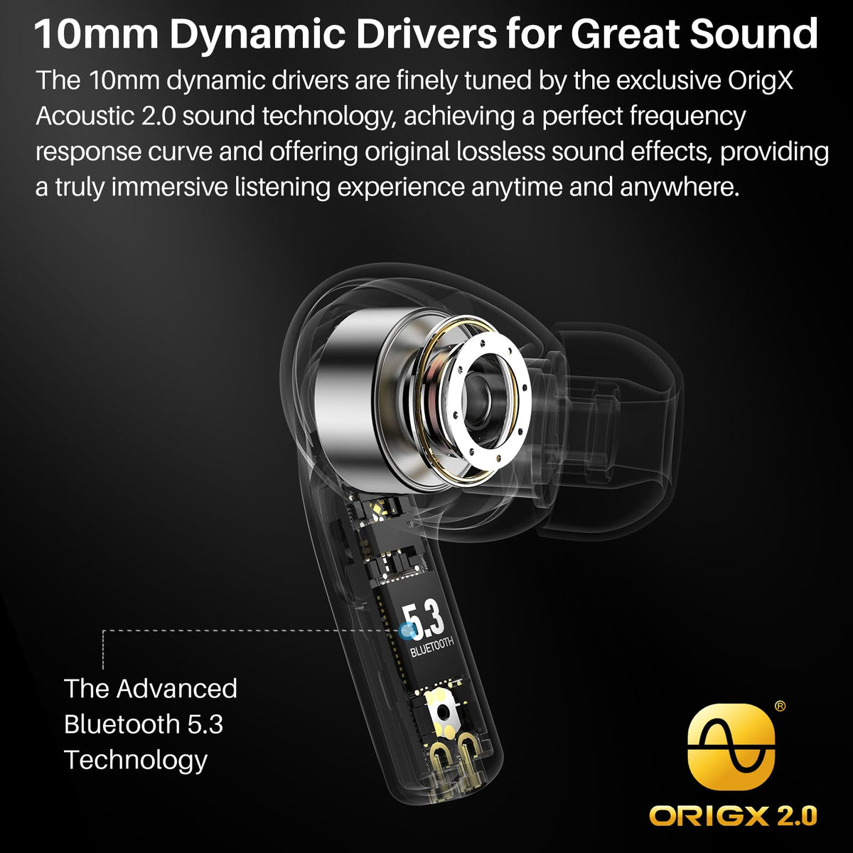 TOZO T20 earbuds worn by runner demonstrating secure fit during exercise