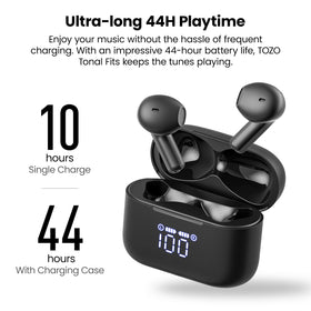 TOZO T21 case on wireless charger showing wireless charging and fast USB-C option