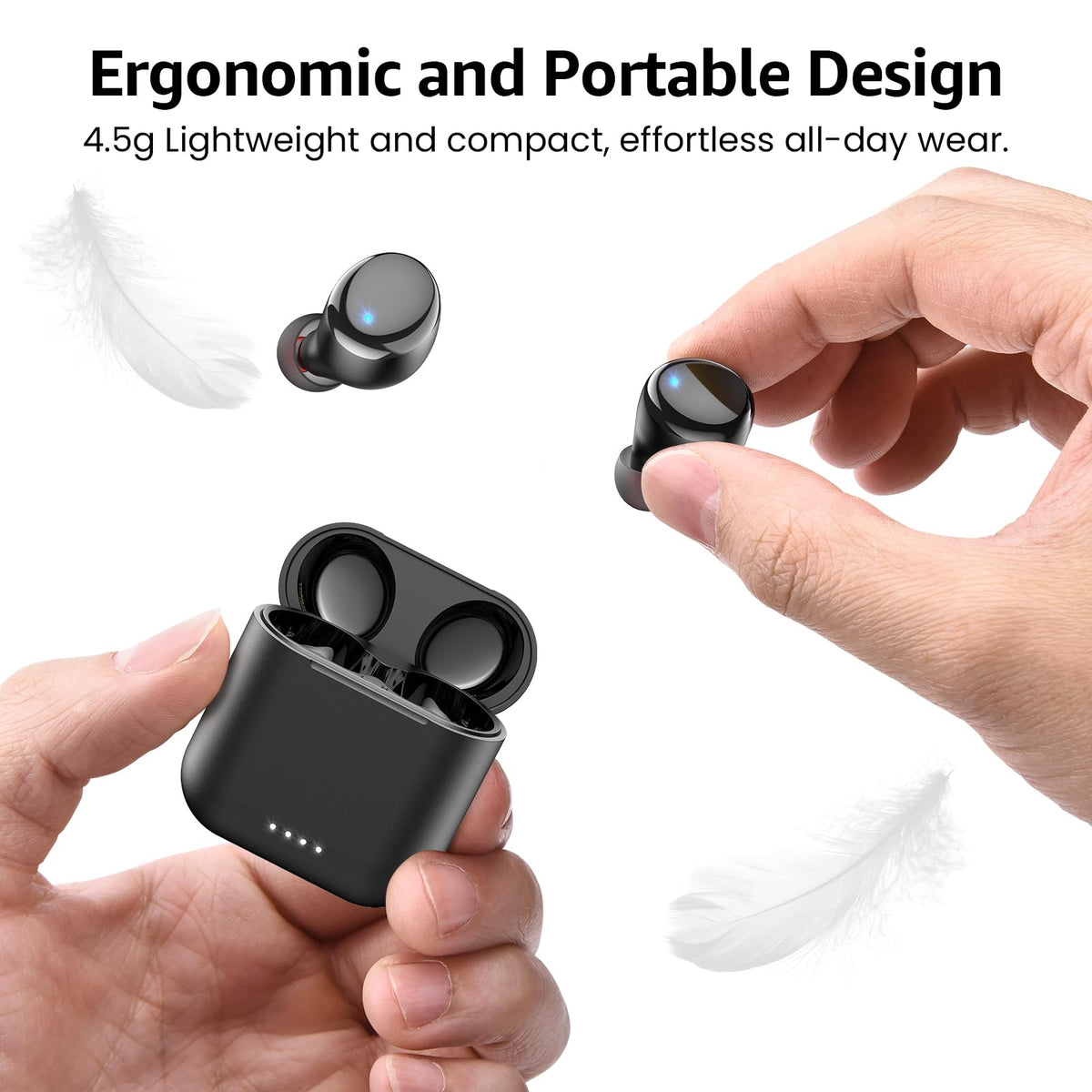 TOZO T6 AI Clear Call micro for clearer voice pickup in loud environments.