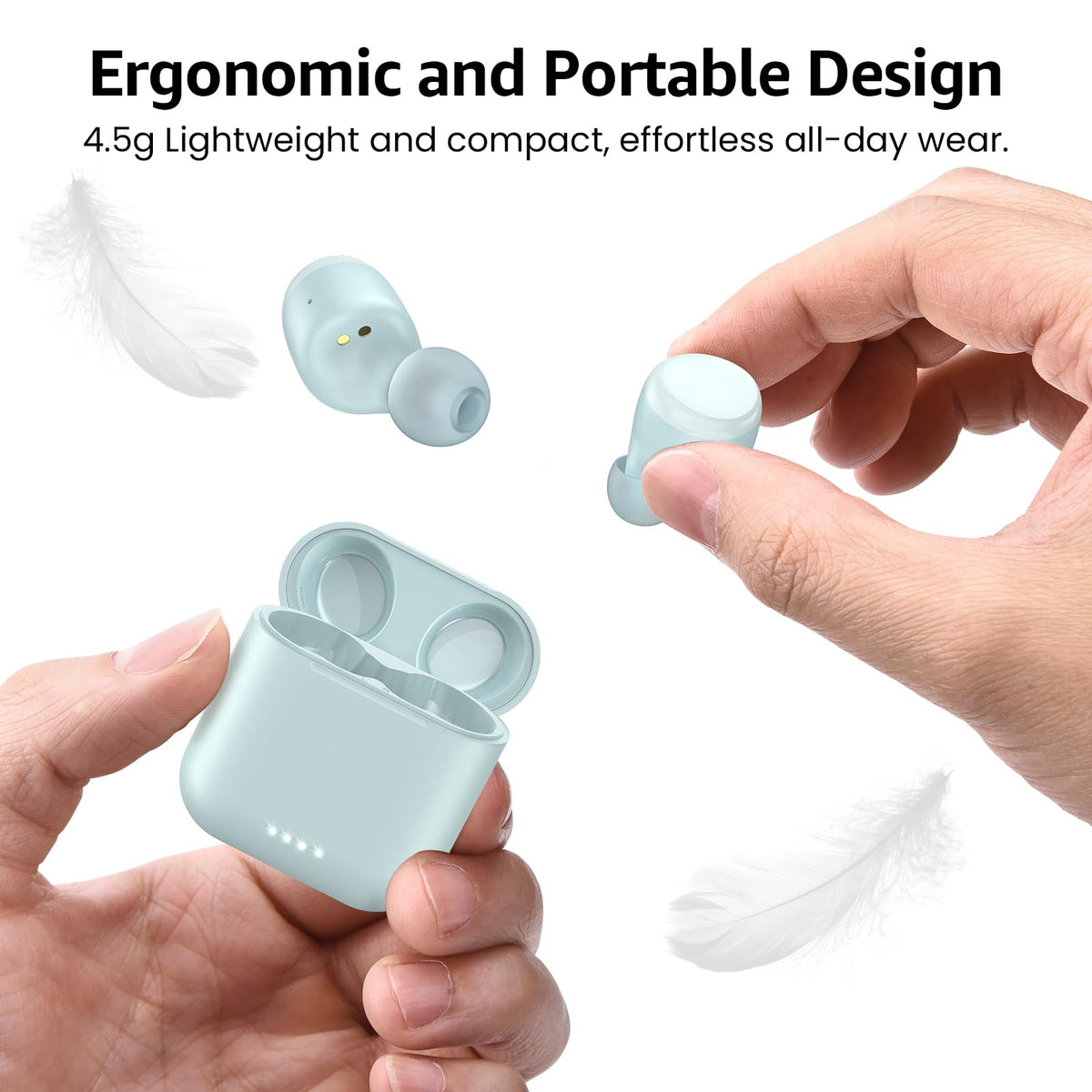 TOZO T6 travel-friendly case and compact design for portability