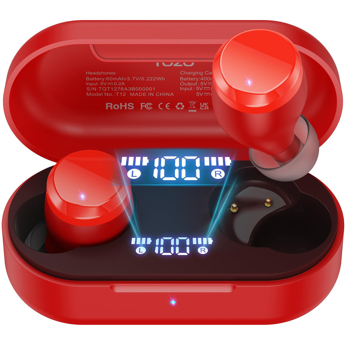 TOZO Tonal Dots earbuds front view, compact design for daily listening comfort.