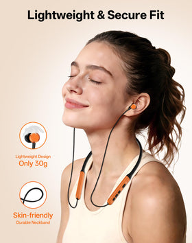 Toztnix earbuds in ear while running demonstrating secure workout fit