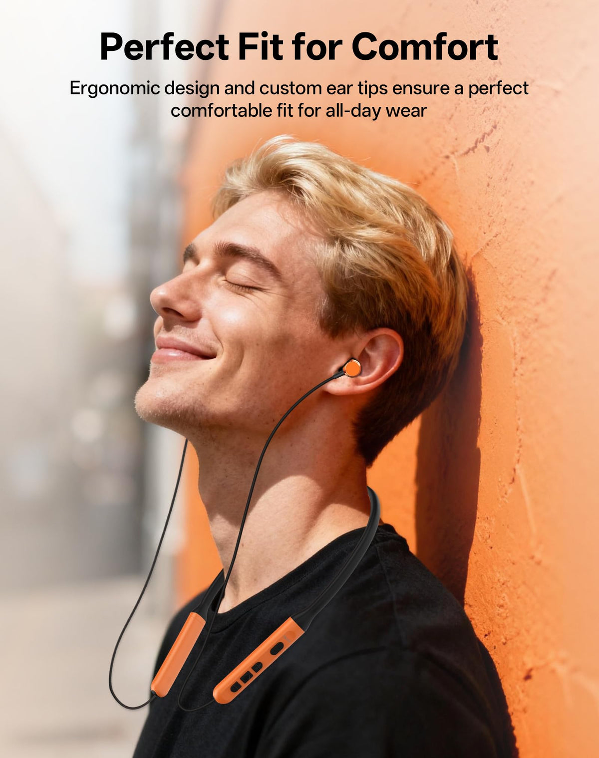 Toztnix neckband held in hand to show lightweight one-ounce scale