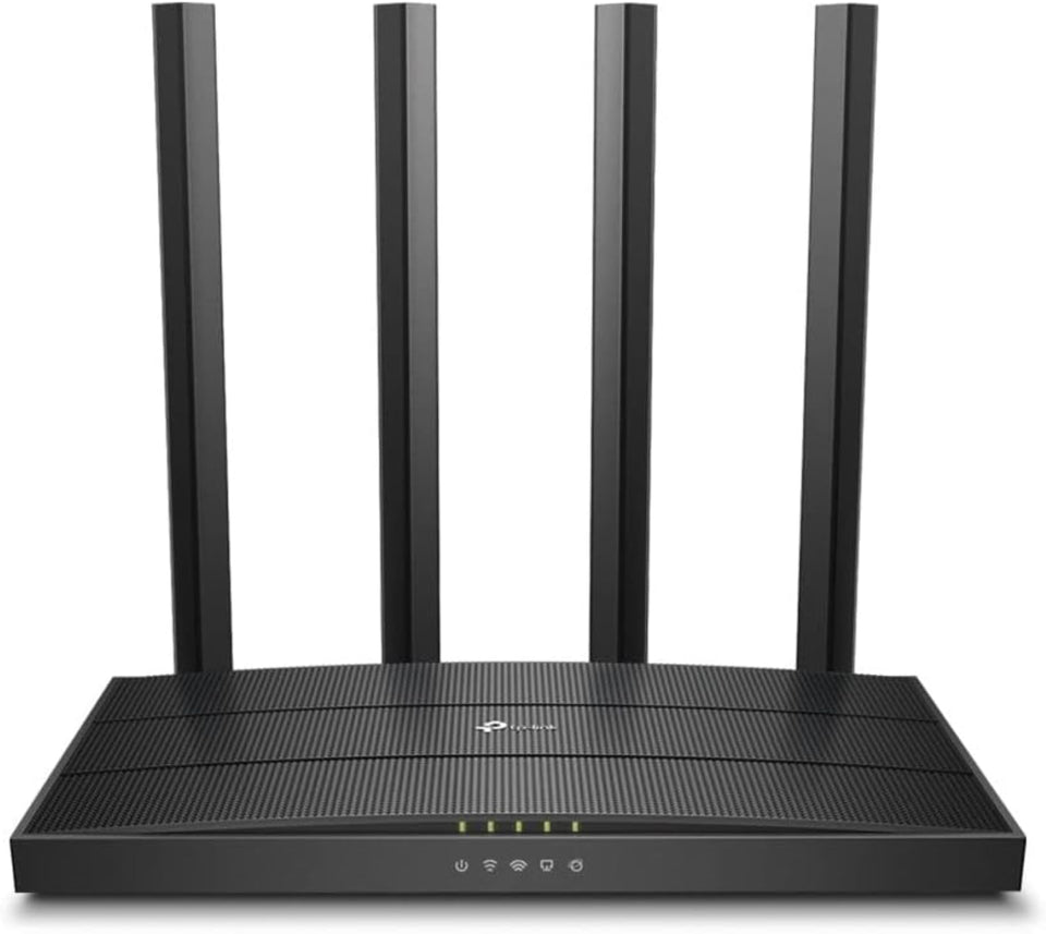 TP-Link Archer A6 front view showing LED indicators and sleek profile for easy monitoring