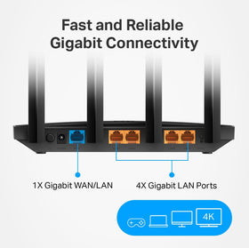 TP-Link Archer A6 shown with Tether app screen during quick mobile setup and configuration