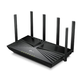 TP‑Link Archer AX4400 antenna closeup illustrating focused beamforming advantage