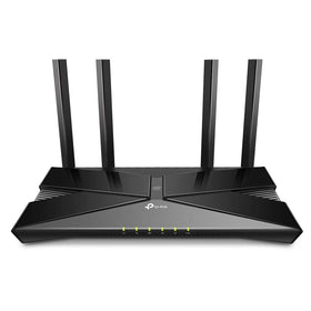 TP-Link Archer AX50 router rear ports illustrating easy home networking setup.