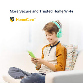 TP-Link Archer AX50 displayed with TP‑Link Tether app on phone for easy setup