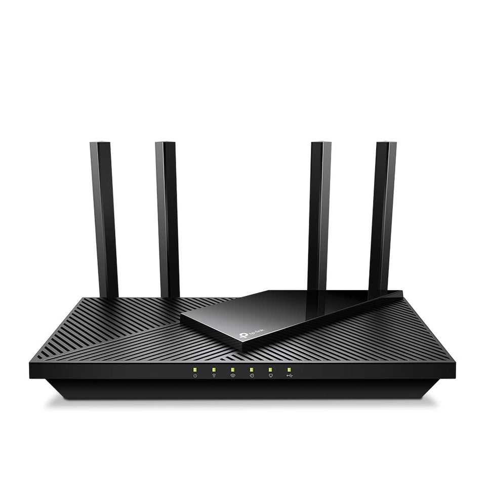 TP-Link Archer AX55 Pro front view highlighting sleek router design for fast home WiFi