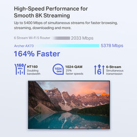 TP-Link Archer AX73 top ventilation improves cooling for consistent performance.