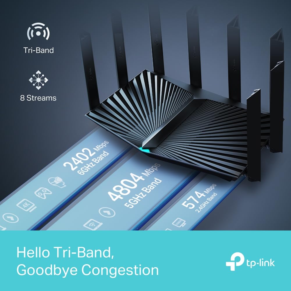 TP-Link Archer AXE7800 vents design for cooler operation during heavy use