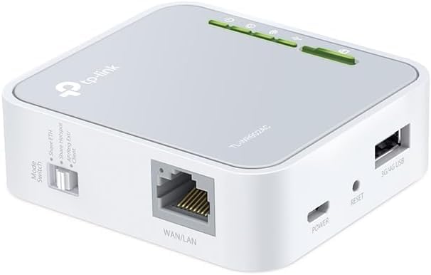 TP-Link TL-WR902AC held in hand to show compact size and easy travel packing benefit
