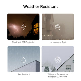 TP-Link Deco 7 Outdoor BE65 IP65 rating image emphasizing rain and dust protection.