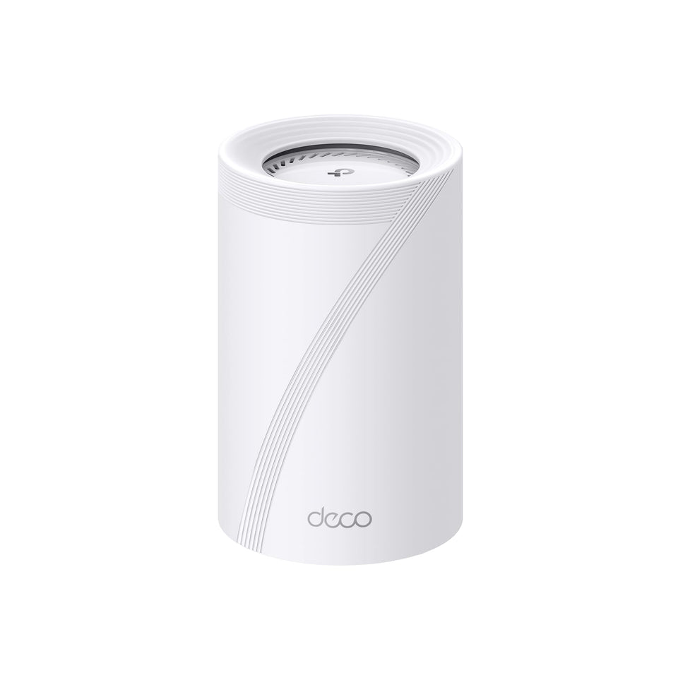 TP‑Link Deco 7 Pro BE77 front unit showcases compact mesh design for whole‑home coverage.