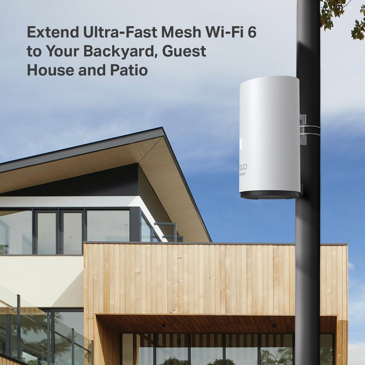 Backyard or patio coverage with Deco Outdoor X50 for resilient outdoor connectivity.