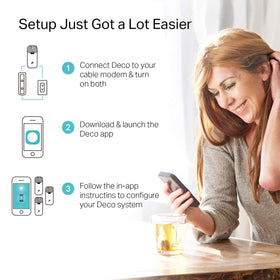 TP-Link Deco S4 app setup screen showing quick installation and controls
