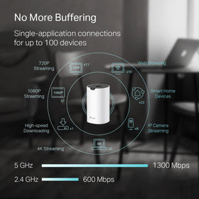 TP‑Link Deco S4 back ports closeup highlighting two gigabit Ethernet ports