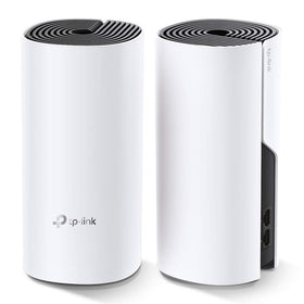 TP-Link Deco W2400 front view showing dual units and clear design for easy placement and reliable coverage