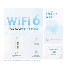 TP-Link Deco W4500 coverage map showing wide home reach across rooms.