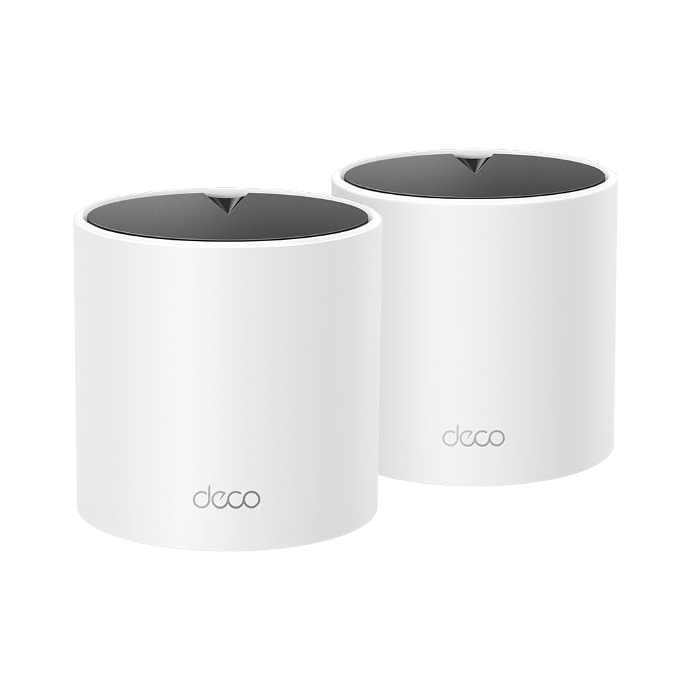TP-Link Deco X15 2-pack front view improves whole-home WiFi coverage