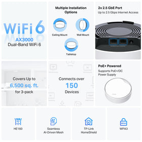 TP-Link Deco X50 PoE plus enables clean, cable-free deployments.