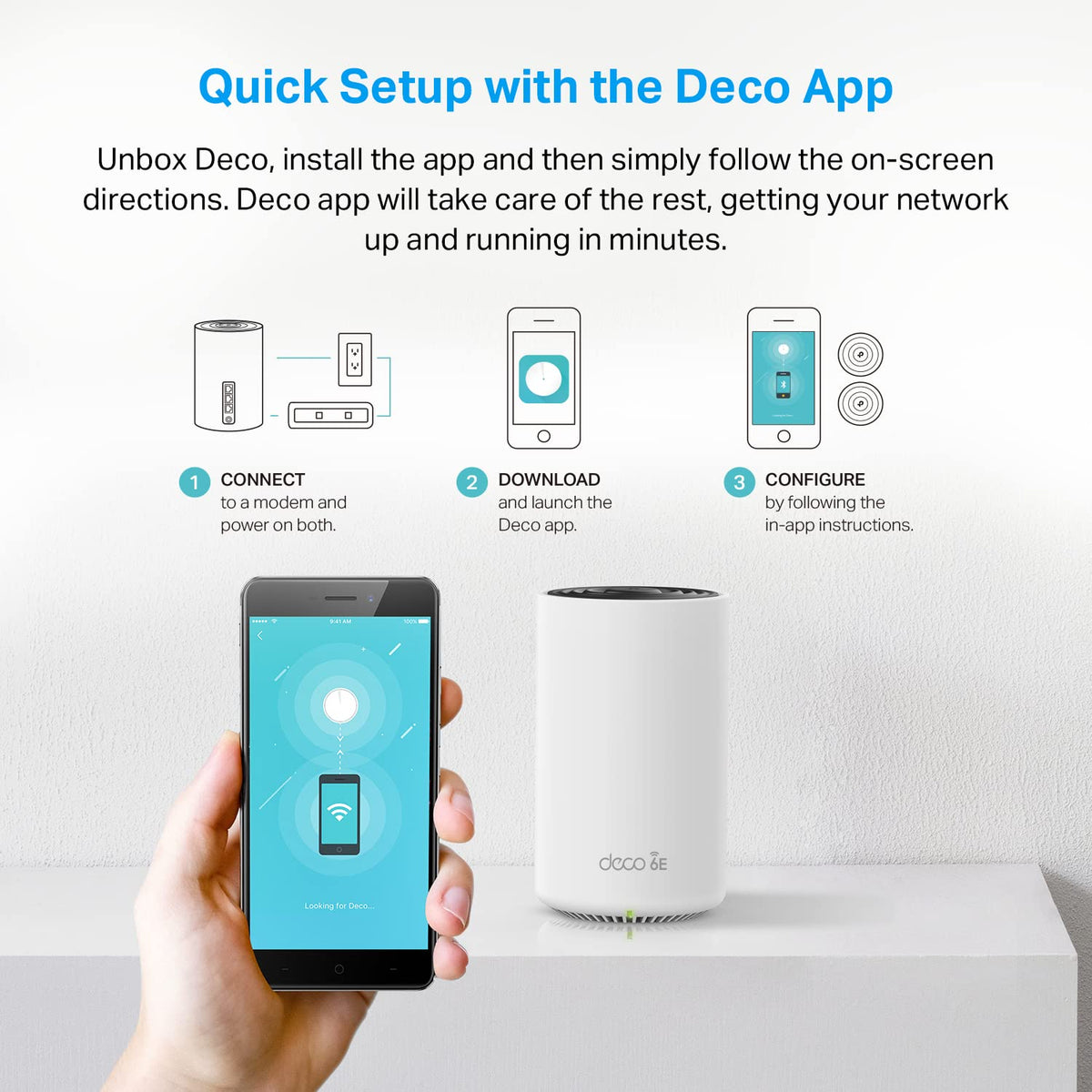 TP-Link Deco XE75 Pro coverage map shows whole home reach up to 2900 sq ft