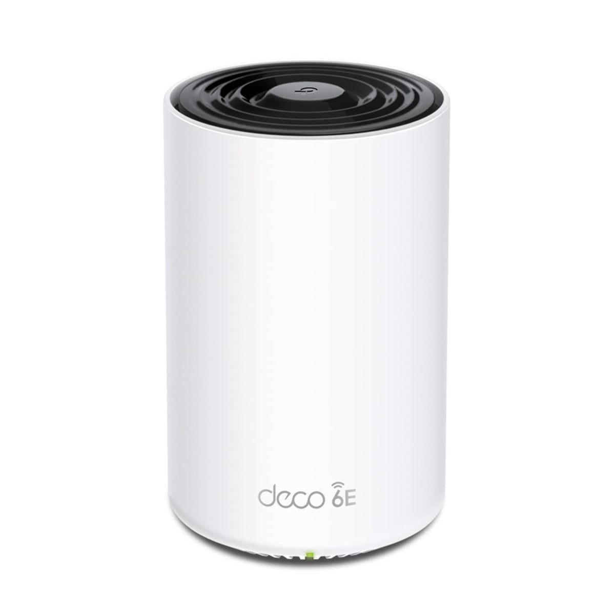 TP-Link Deco XE75 Pro front view showing sleek design and high performance in action