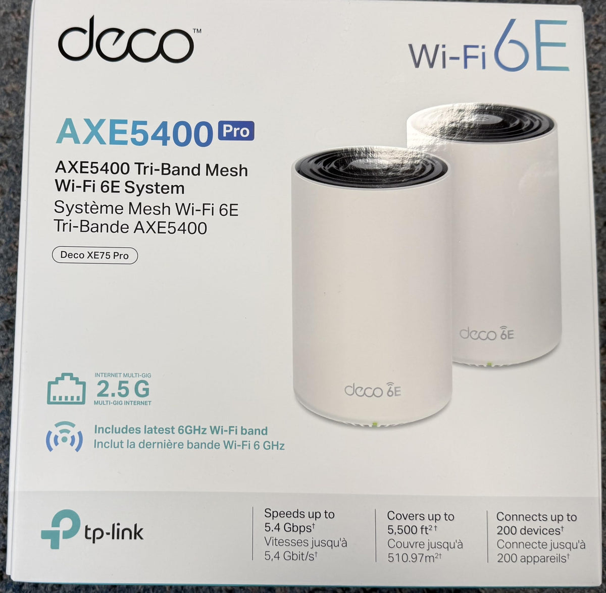 TP-Link Deco XE75 Pro two-pack kit for scalable home networking