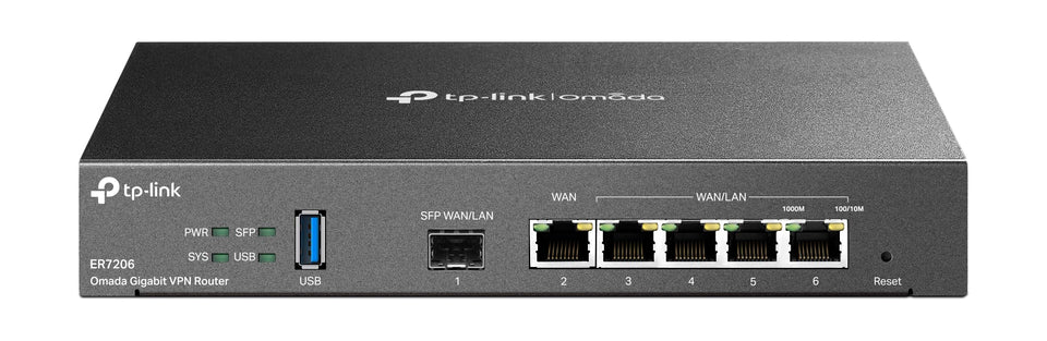 TP-Link ER7206 with four WAN ports enabling flexible load balancing for business networks.