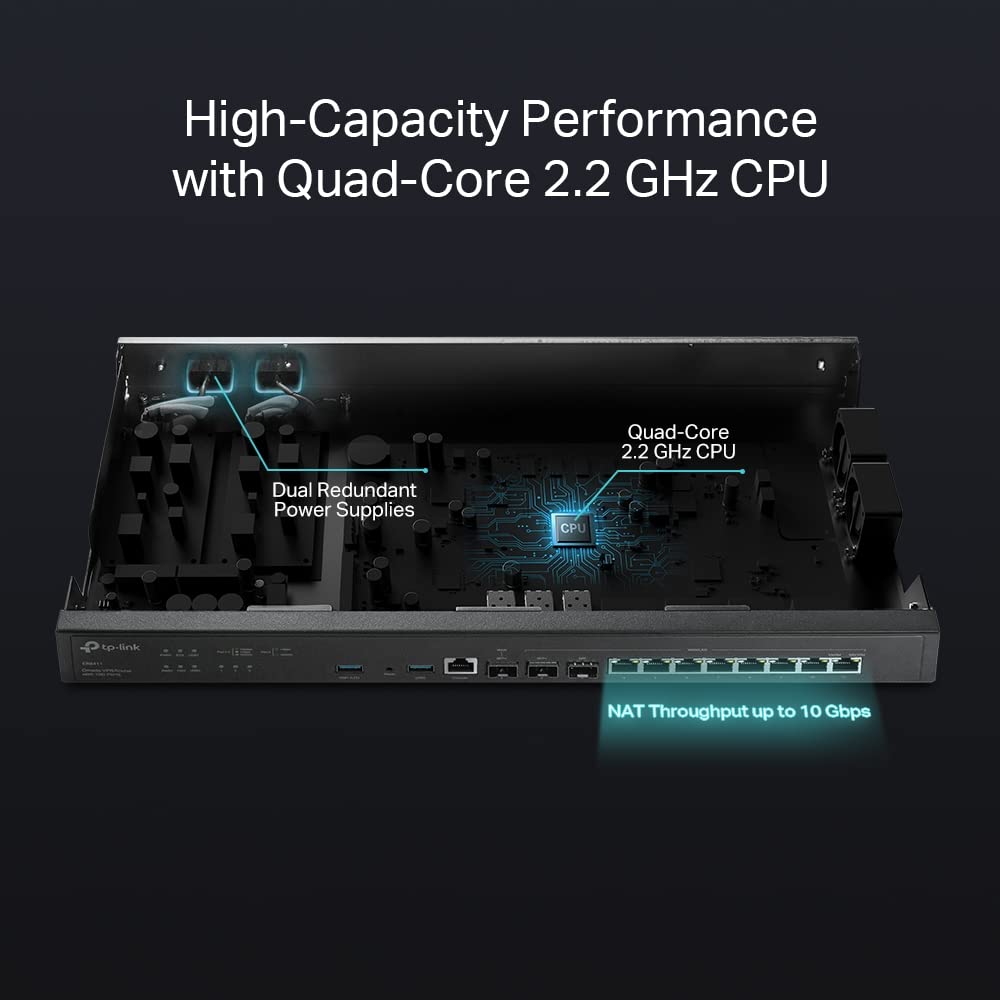 TP-Link ER8411 port configuration highlights flexible 10G and gigabit options