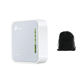 TP-Link front view of TL-WR902AC showing compact housing and indicator lights for portable convenience