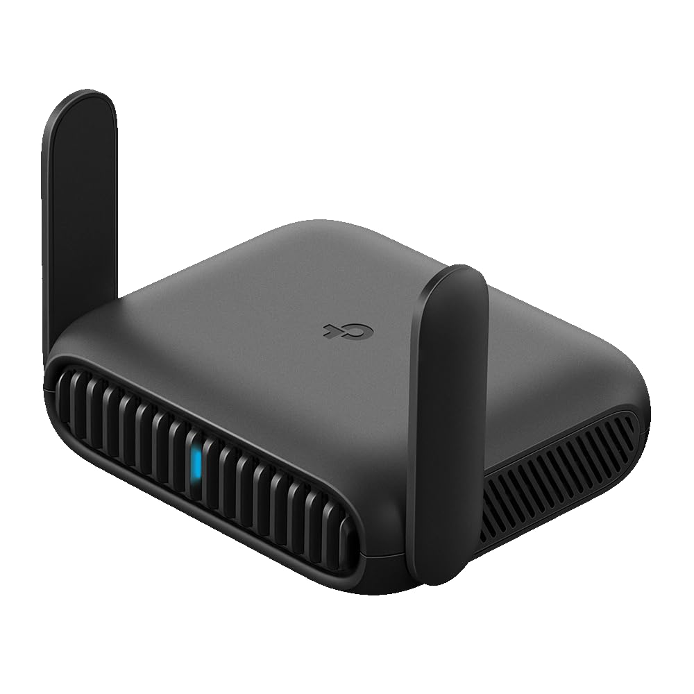 TP‑Link Roam 6 front view showing compact design and LEDs for easy travel convenience