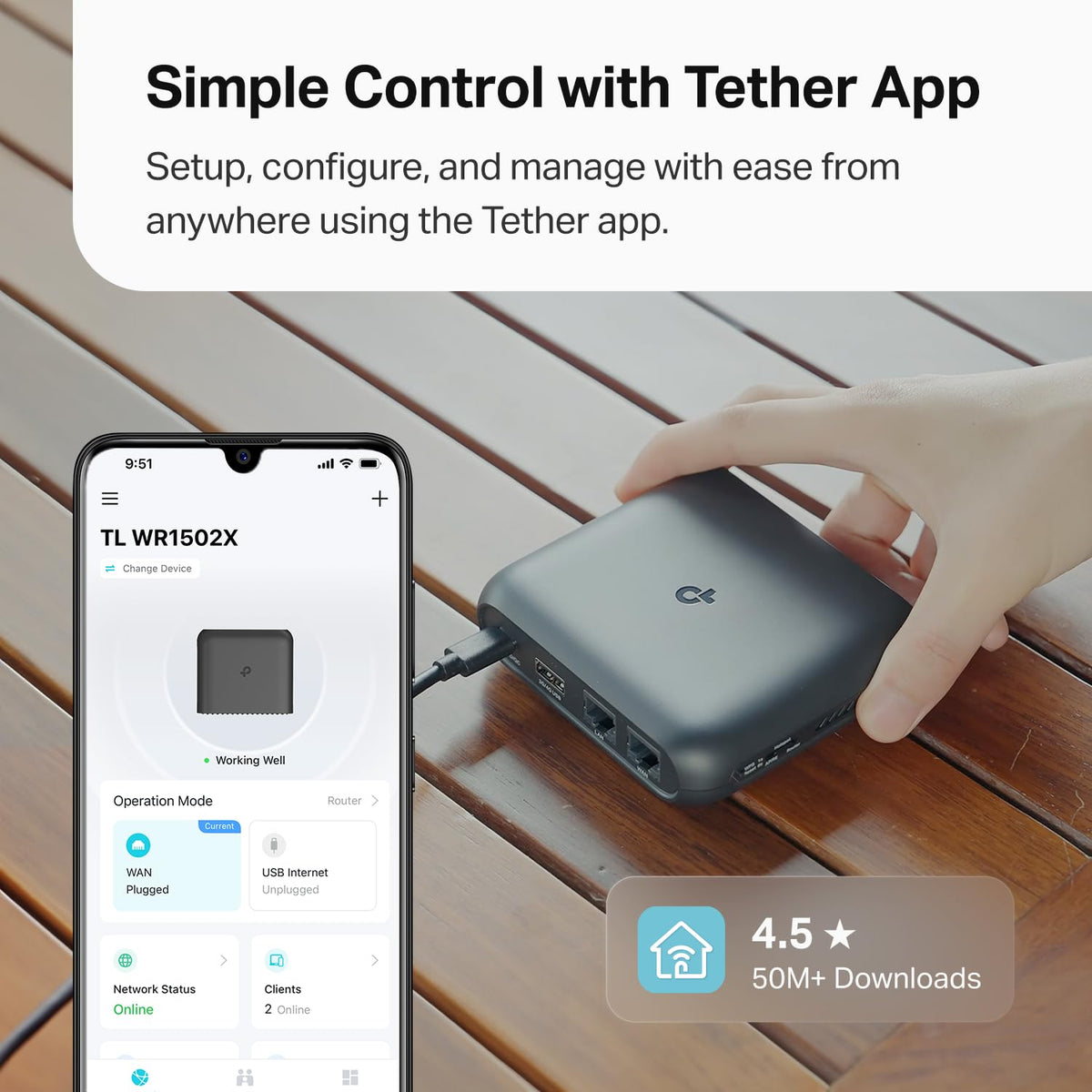 TP‑Link Roam 6 with gigabit ethernet connected to multiple devices for stable wired backhaul