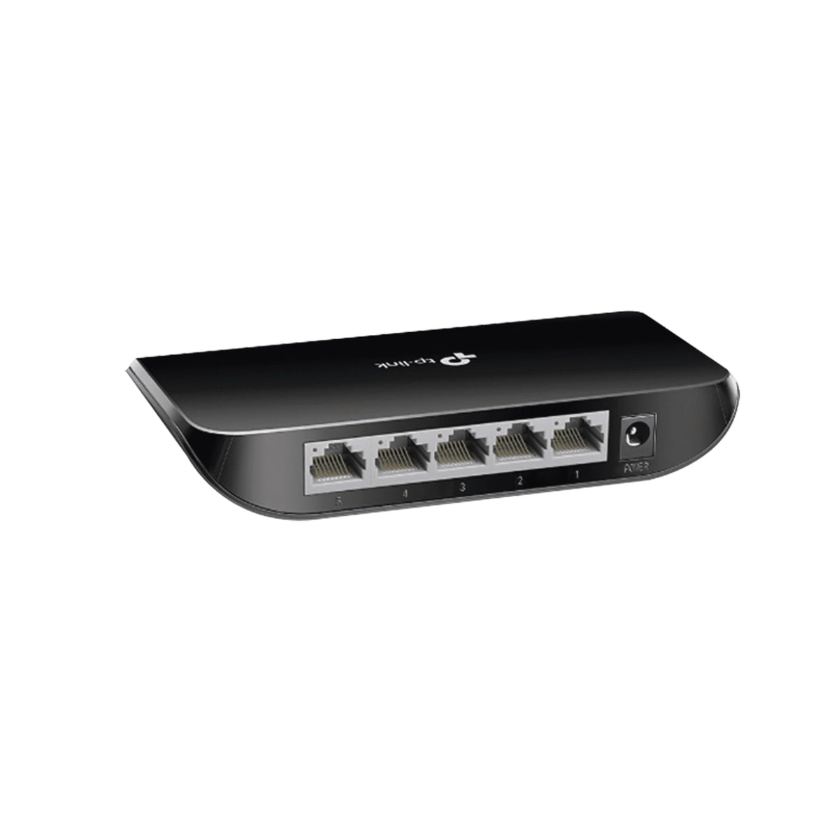 TP-Link TL-SG1005D back panel shows five ports for expanding wired connections to devices.